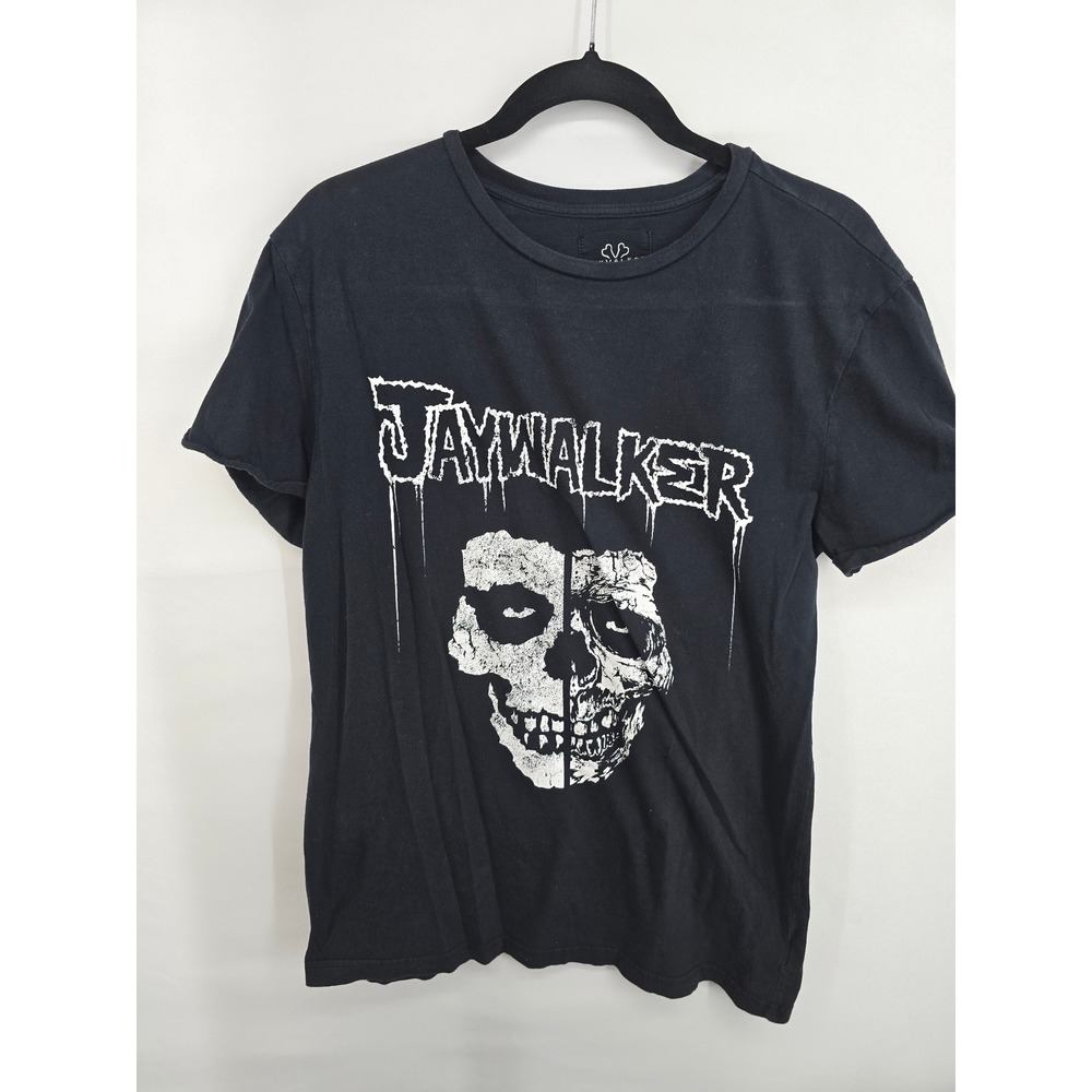 Jaywalker Mens Skull Graphic World Tour 92 Black T-Shirt Small Streetwear Tee